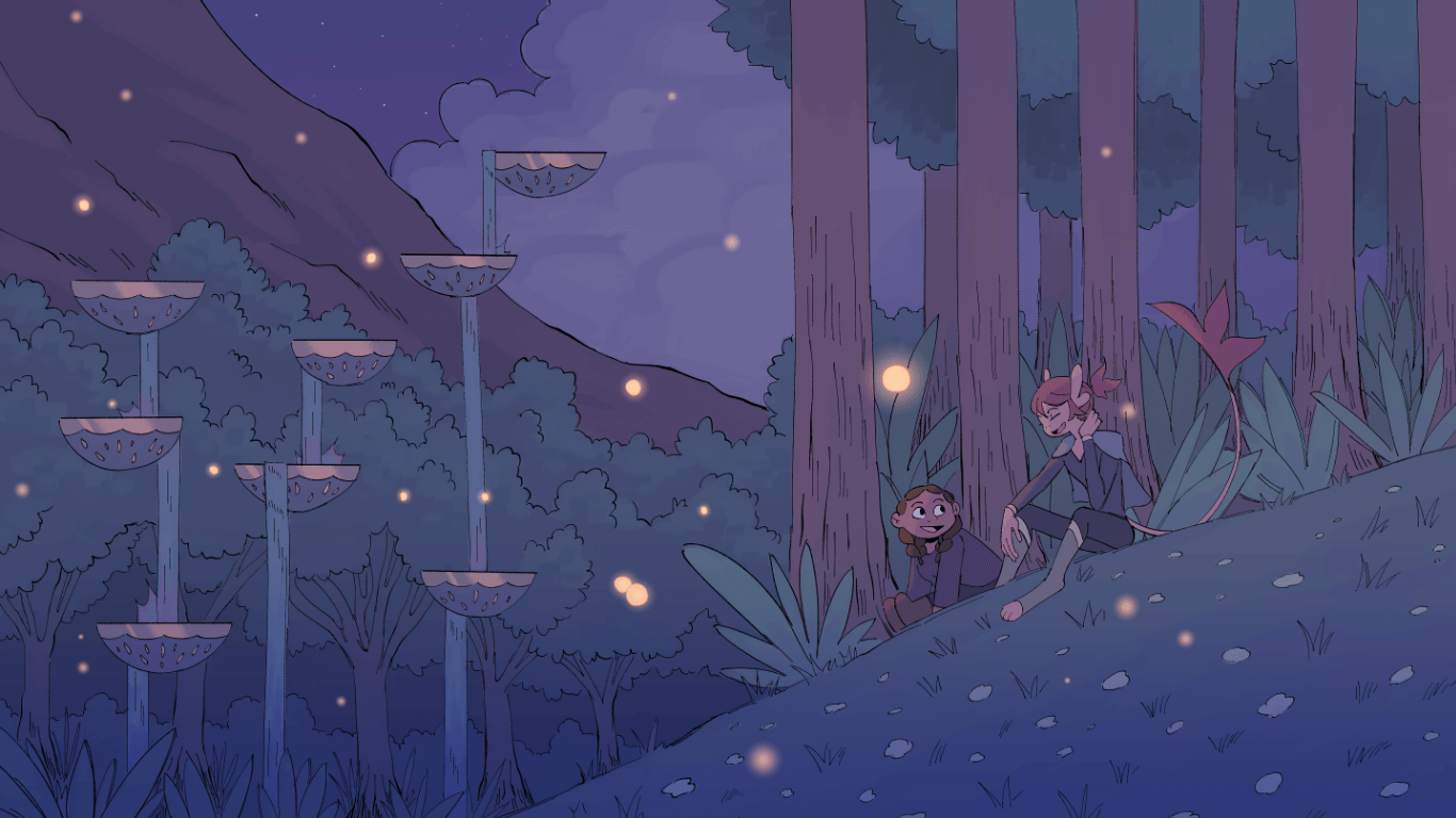 Jas and Malik hanging out together at the hanging gardens on Agrosia at evening.